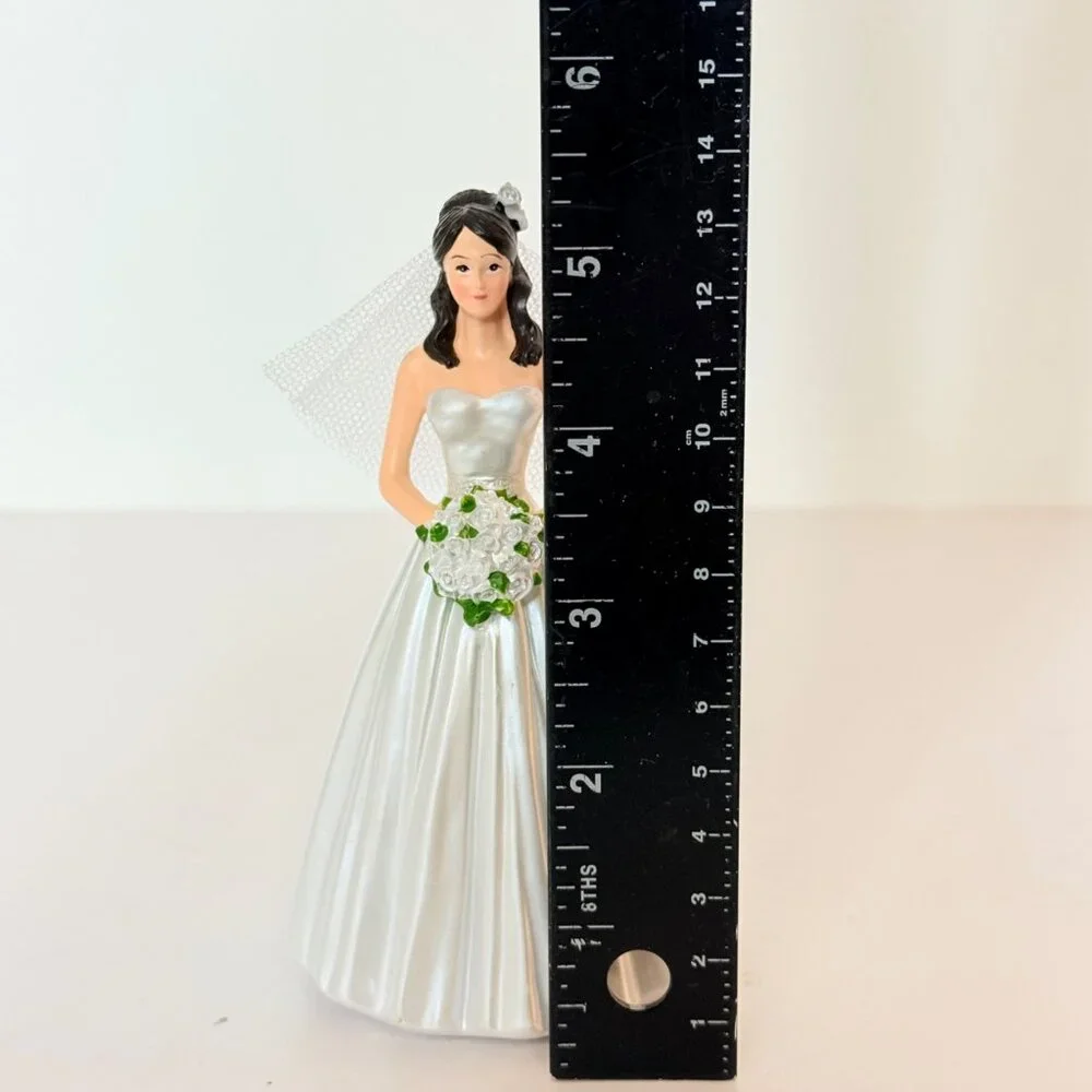 Wilton Bride Cake Topper Figurine Wedding Bridal Shower VTG Decor Black Hair
